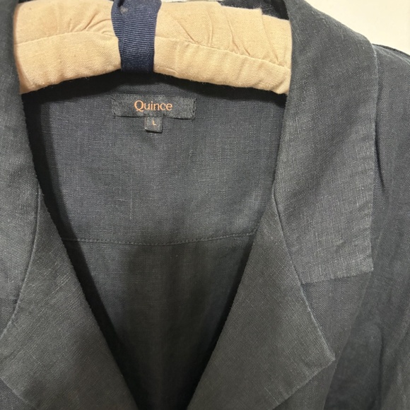 Quince Linen Shirt Dress - Black Great Condition - Picture 4 of 4